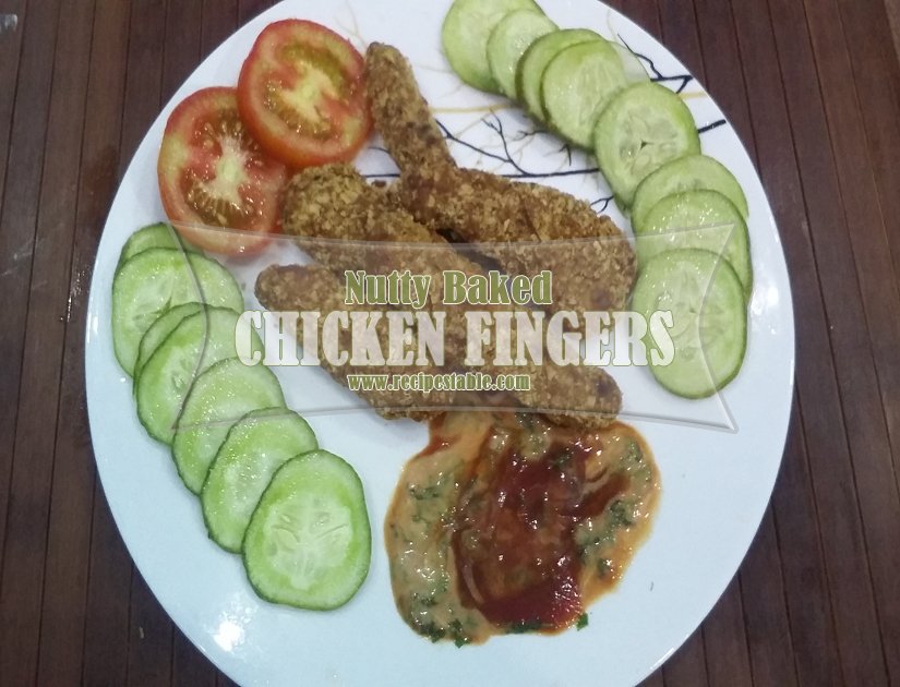 Nutty Baked Chicken Fingers recipe