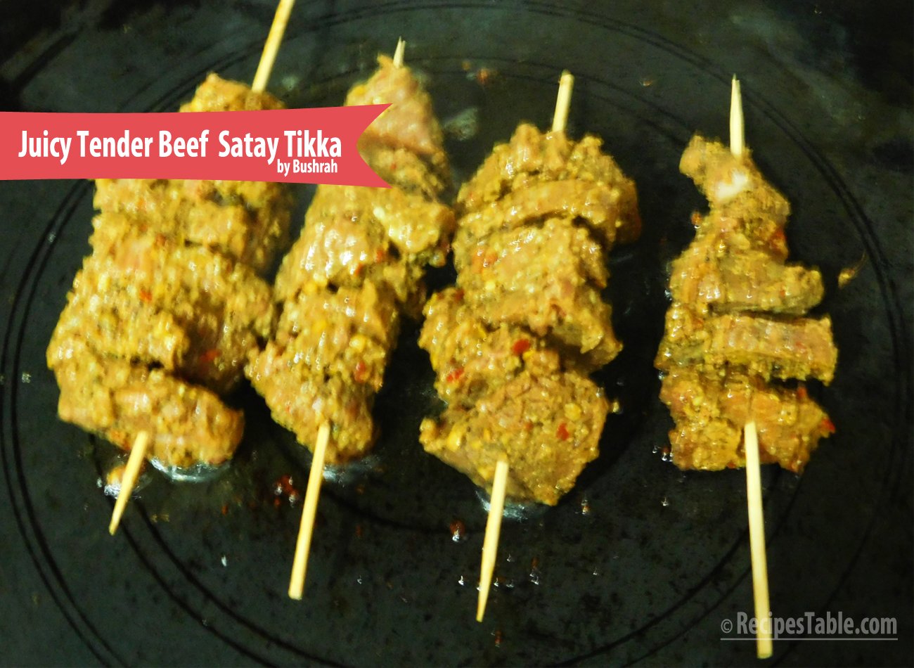 Juicy and Tender Beef Satay Tikka recipe