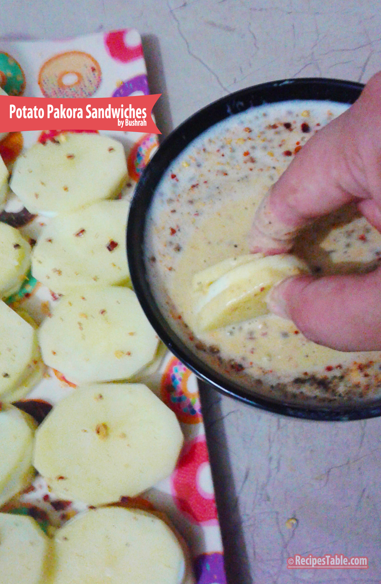 Potato Pakora Sandwiches recipe