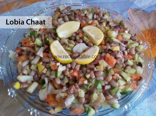 Chatpati Lobia Chaat Recipe (Black Eyed Peas Salad)